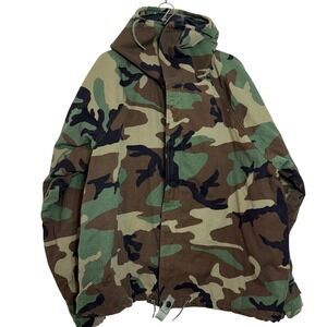 US Army Woodland Camo Military Field Jacket Chemcal Protective NFR Large Regular